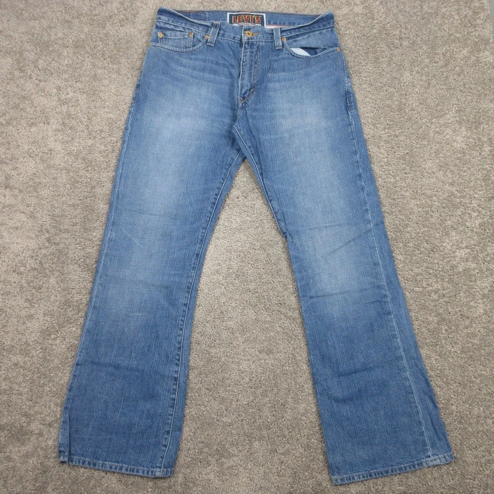 VIntage Levis Jeans Mens 34x32 Blue 527 Low Bootcut Western Faded Denim Y2K Pant